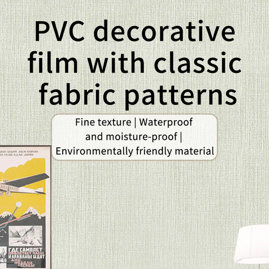 PVC cloth pattern decorative film, replicating natural fabric texture, revitalizing home with warmth, delicate cloth pattern PVC decorative film, suitable for cabinets and walls, can be customized according to needs